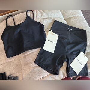 NWT ADANOLA BLACK SET - crop bra and shorts